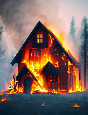 Casa, incendio forestal